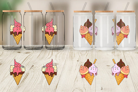 Glass Can Ice Cream Cone Sublimation artnoy 