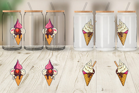 Glass Can Ice Cream Cone Sublimation artnoy 