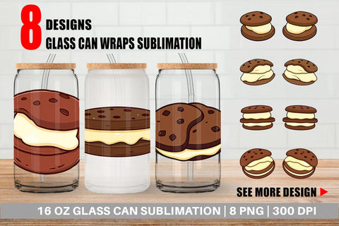 Glass Can Ice Cream Cookie Sublimation artnoy 
