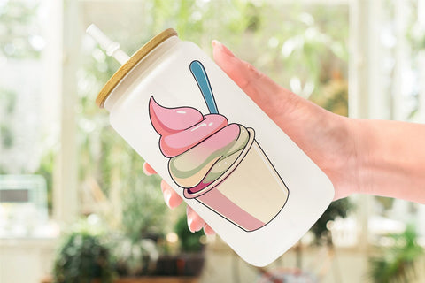 Glass Can Ice Cream Cup Sublimation artnoy 