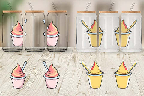 Glass Can Ice Cream Cup Sublimation artnoy 