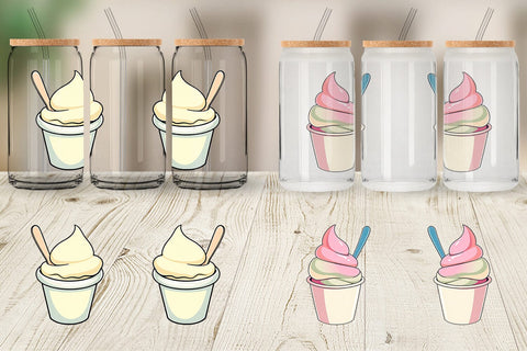 Glass Can Ice Cream Cup Sublimation artnoy 
