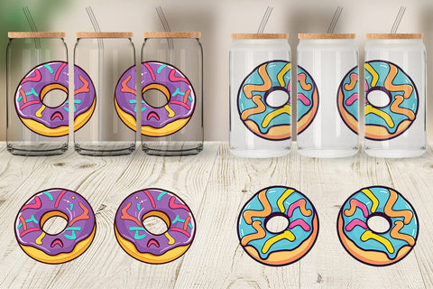 Glass Can Icing Drizzled Donut Sublimation artnoy 