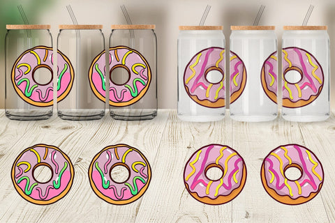 Glass Can Icing Drizzled Donut Sublimation artnoy 