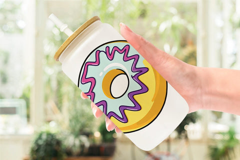 Glass Can Icing Drizzled Donut Sublimation artnoy 