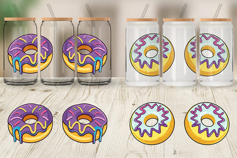 Glass Can Icing Drizzled Donut Sublimation artnoy 