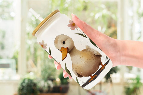 Glass Can Illustration Duck Sublimation artnoy 