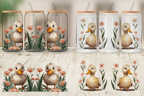 Glass Can Illustration Duck Sublimation artnoy 