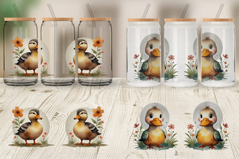 Glass Can Illustration Duck Sublimation artnoy 