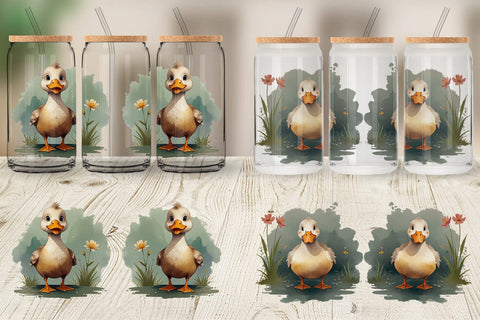 Glass Can Illustration Duck Sublimation artnoy 