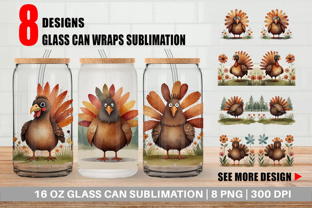 Glass Can Illustration Turkey Sublimation artnoy 