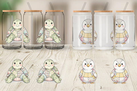 Glass Can Innocent Beach Patchwork Watercolor Sublimation artnoy 