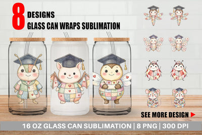 Glass Can Innocent Garden Graduate Patchwork Sublimation artnoy 