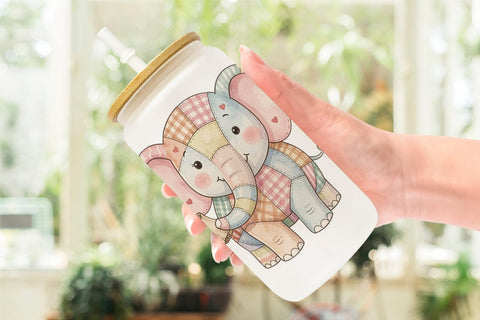 Glass Can Innocent Graduation Patchwork Watercolor Sublimation artnoy 