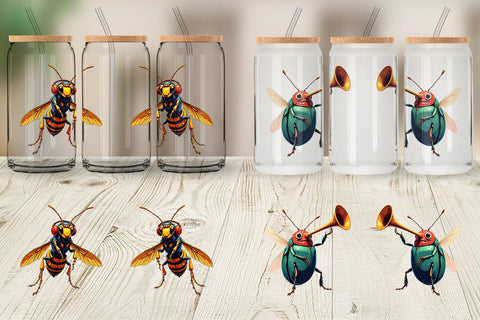 Glass Can Insect Music Parade Sublimation artnoy 