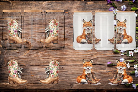 Glass Can Introvert Desert Animal Watercolor Sublimation artnoy 