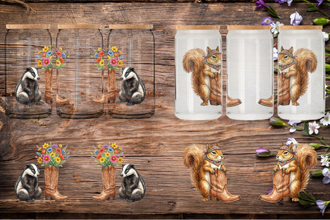 Glass Can Introvert Desert Animal Watercolor Sublimation artnoy 