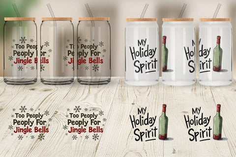 Glass Can Introvert's Grumpy Christmas Sublimation artnoy 