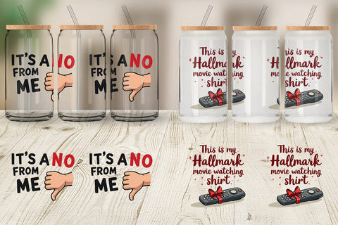 Glass Can Introvert's Grumpy Christmas Sublimation artnoy 