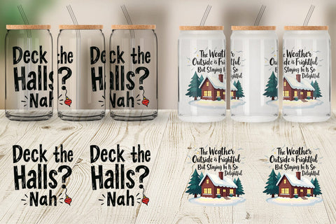 Glass Can Introvert's Grumpy Christmas Sublimation artnoy 