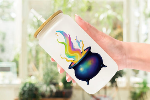 Glass Can Iridescent Bubble Cauldron Sublimation artnoy 