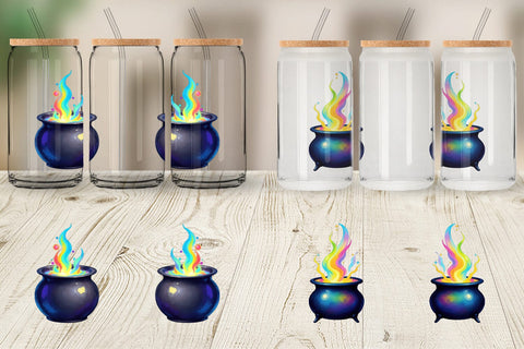 Glass Can Iridescent Bubble Cauldron Sublimation artnoy 