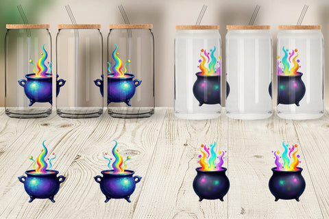 Glass Can Iridescent Bubble Cauldron Sublimation artnoy 