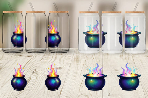 Glass Can Iridescent Bubble Cauldron Sublimation artnoy 