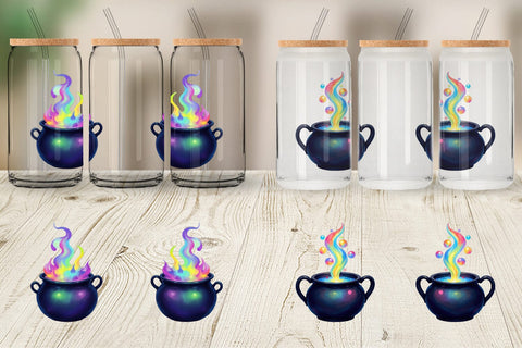 Glass Can Iridescent Bubble Cauldron Sublimation artnoy 