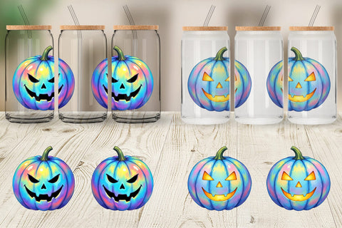 Glass Can Iridescent Pumpkin Sublimation artnoy 