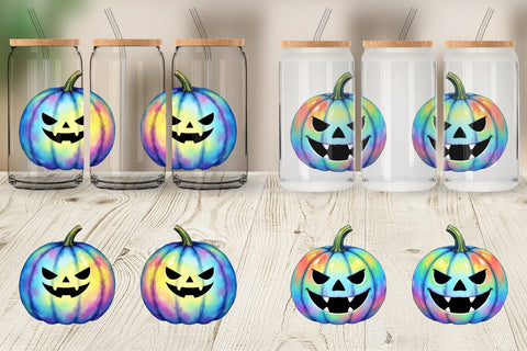 Glass Can Iridescent Pumpkin Sublimation artnoy 