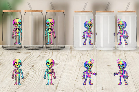Glass Can Iridescent Skeleton Sublimation artnoy 