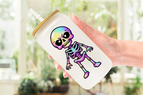 Glass Can Iridescent Skeleton Sublimation artnoy 