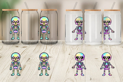 Glass Can Iridescent Skeleton Sublimation artnoy 