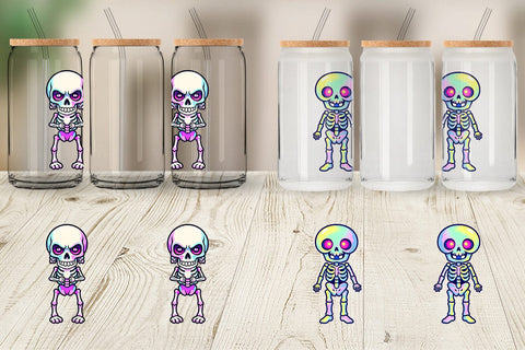 Glass Can Iridescent Skeleton Sublimation artnoy 