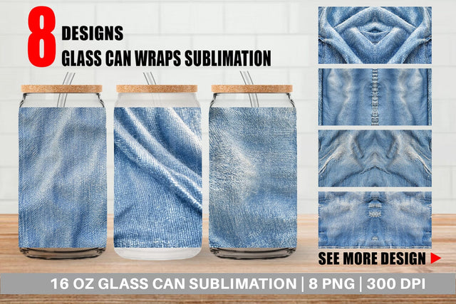 Glass Can Jean Texture Sublimation artnoy 
