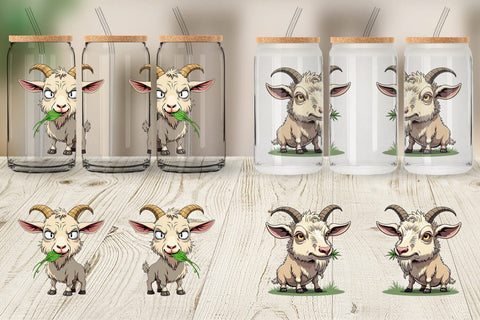 Glass Can Judgy Goat Sublimation artnoy 