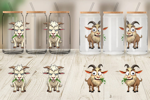 Glass Can Judgy Goat Sublimation artnoy 