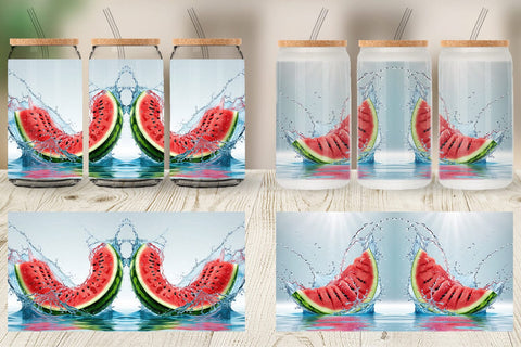 Glass Can Juicy Watermelon Sublimation artnoy 