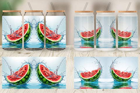 Glass Can Juicy Watermelon Sublimation artnoy 