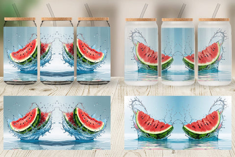 Glass Can Juicy Watermelon Sublimation artnoy 