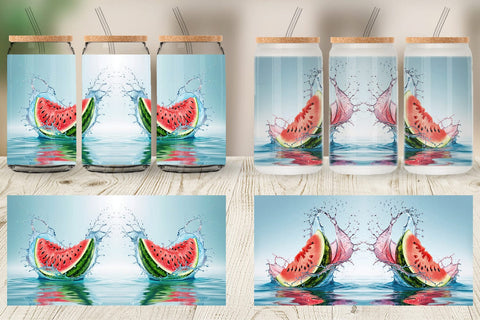 Glass Can Juicy Watermelon Sublimation artnoy 
