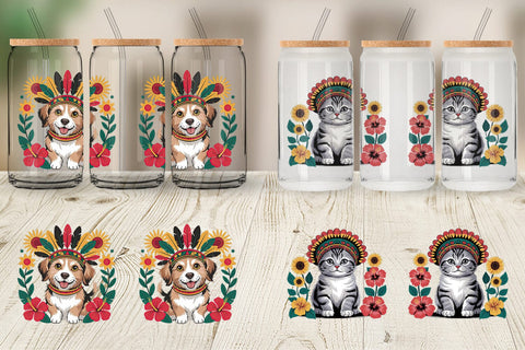 Glass Can Juneteenth Animal Sublimation artnoy 
