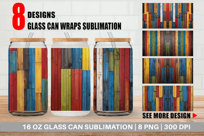 Glass Can Juneteenth Wood Texture Sublimation artnoy 