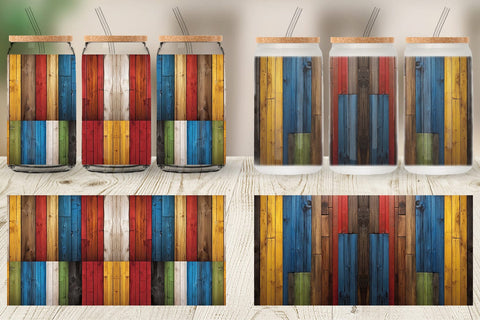 Glass Can Juneteenth Wood Texture Sublimation artnoy 