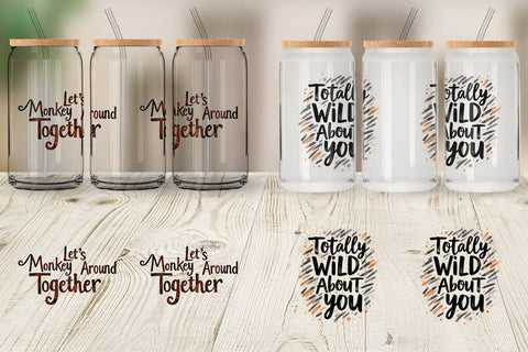 Glass Can Jungle Giggles Funny Animal Valentine Puns Sublimation artnoy 