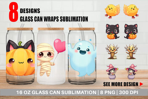 Glass Can Kawaii Creepy Club Sublimation artnoy 