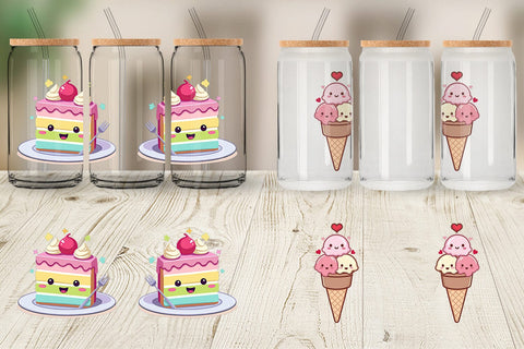 Glass Can Kawaii Food Sips Sublimation artnoy 