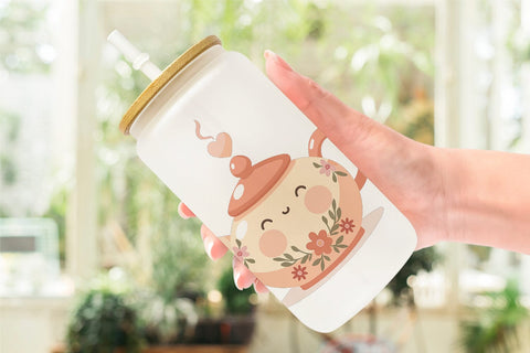 Glass Can Kawaii Food Sips Sublimation artnoy 