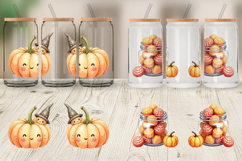 Glass Can Kawaii Halloween Sweets Sublimation artnoy 